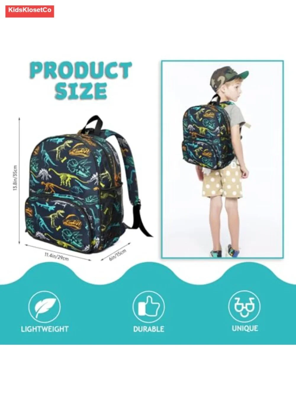 Toddler Backpack for Boys 3-8: Kindergarten Dinosaur Backpack